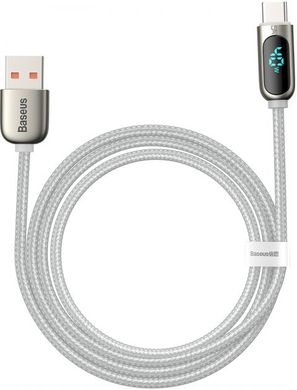Кабель Baseus Display Fast Charging Data Cable USB to Type-C 5A 1m White (CATSK-09)