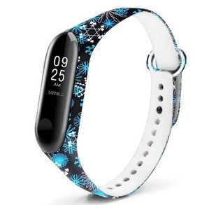 Ремінець до Xiaomi Mi Band 5/Mi Band 6 Picture Design Snowflakes Black