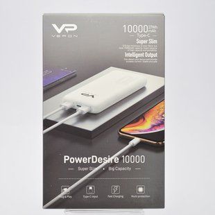 Зовнішній акумулятор (PowerBank) Veron D10 10000 mAh White