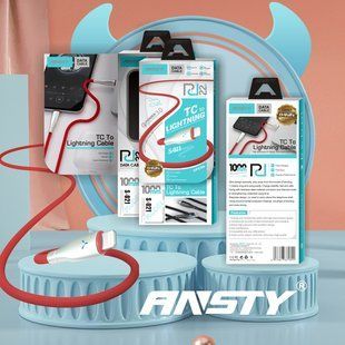 Кабель ANSTY S-021 Typc-C to Lightning Nylon LED 22W 1M Красный