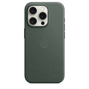 Чехол накладка Leather Case with MagSafe для Apple iPhone 15 Pro Evergreen (Зеленый)