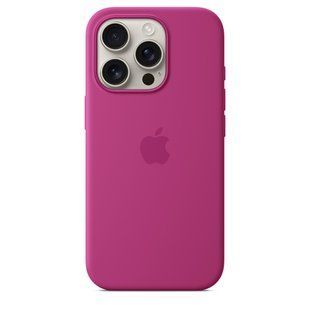Чехол накладка Silicon Case с MagSafe Splash Screen для Apple iPhone 16 Pro Fuchsia (Фуксия)