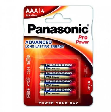 Батарейка Panasonic LR03XEG/4BP/Pro Power AAA Bli 4 Alkaline (1 штука)