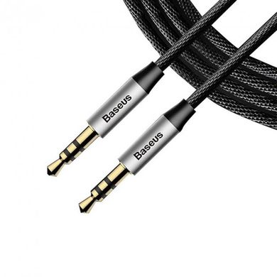 AUX Baseus M30 Yiven stereo cable (3.5mm-3.5mm) 1.5m Black-Silver CAM30-CS1, Черный