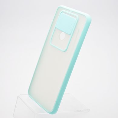 Чехол накладка TPU Camshield Matte с крышкой (шторкой) на камеру для Xiaomi Redmi Note 9 Мятный