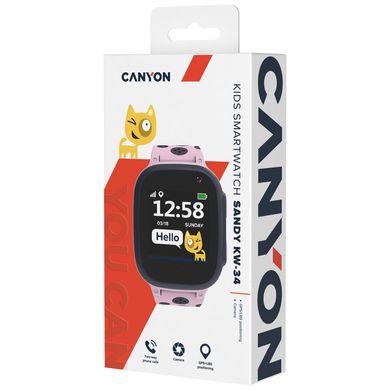 Дитячий смарт годинник GPS Canyon Kids Sandy KW-34PP Pink