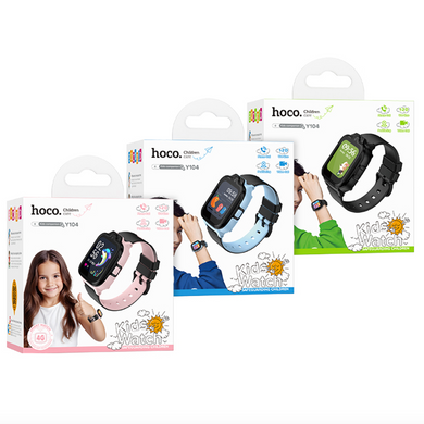 Дитячий смарт годинник GPS Hoco Y104 4G Blue (Блакитний)