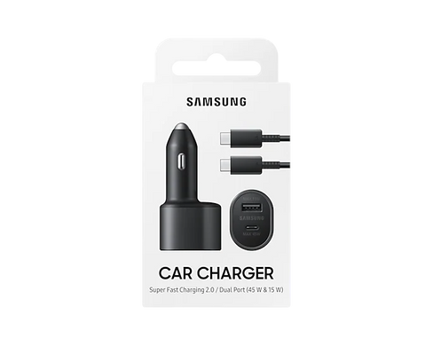 АЗП Samsung Super Fast Dual Car Charger (45W+15W) з кабелм Type-C to Type-C Black