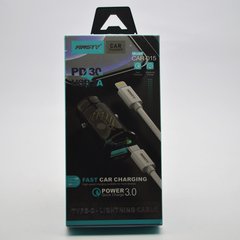 Автомобильная зарядка ANSTY CAR-015 (1 USB 3A/1 Type-C 30W) with Type-C to Lightning cable Black