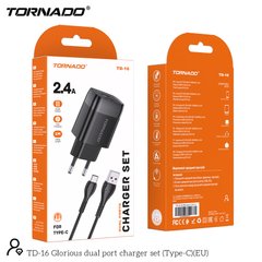 МЗП Tornado TD-16 with Type-c cable 2USB 2.4A Black