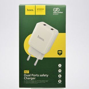 Зарядное устройство для телефона сетевое (адаптер) Hoco N7 Speedy 2 USB 2.1A White
