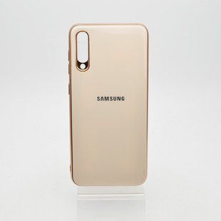 Чехол глянцевый с логотипом Glossy Silicon Case для Samsung A505 Galaxy A50 Gold