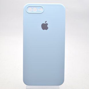 Чехол силиконовый с квадратными бортами Silicone case Full Square для iPhone 7 Plus/iPhone 8 Plus Lilac Blue/Голубой