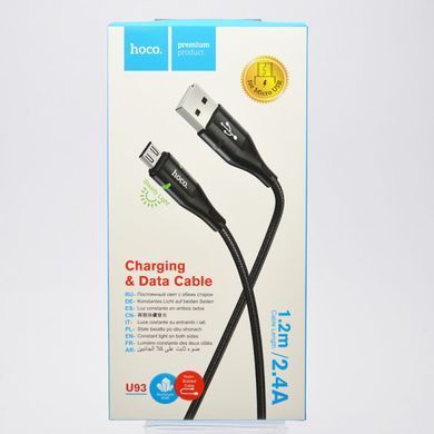 Кабель Hoco U93 Shadow microUSB 1.2m Black