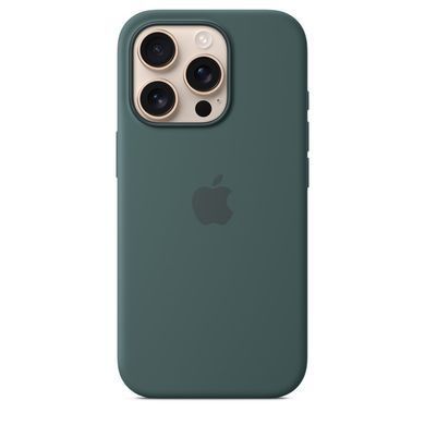 Чехол накладка Silicon Case с MagSafe Splash Screen для Apple iPhone 16 Pro Lake Green (Темно-зеленый)