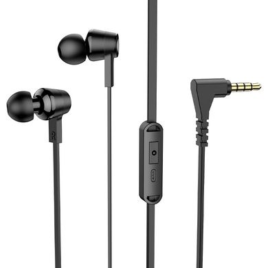 Навушники провідні з мікрофоном Hoco M86 Oceanic universal 3.5mm Black/Чорний