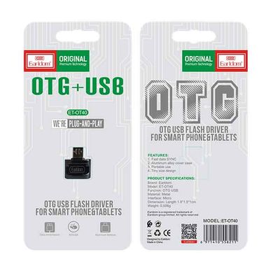 Перехідник OTG Earldom ET-OT40 USB-A to MicroUSB Black