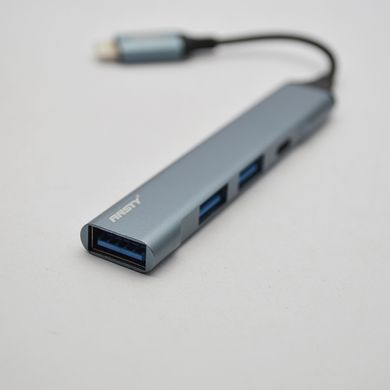 USB HUB ANSTY UA-06 (3 USB/1 Lightning) to Lightning Grey