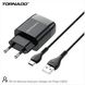 МЗП Tornado TD-16 with Type-c cable 2USB 2.4A Black, Чорний