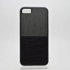 Чехол накладка Baseus (Design 4 (ткань и кожа)) для iPhone 7/8 Black-Silver