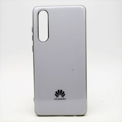 Чехол глянцевый с логотипом Glossy Silicon Case для Huawei P30 White