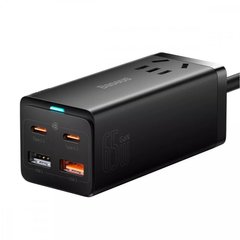 Мережевий зарядний пристрій Baseus Pro Fast Charger GaN3 65W 2USB+2Type-c з кабелем Type-c tp Type-c Black (Чорний) PSZM000001