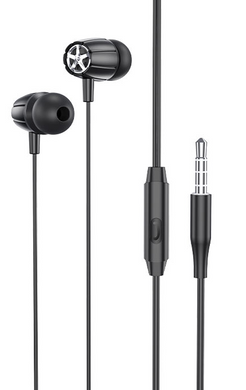 Навушники провідні з мікрофоном Hoco M88 Graceful universal 3.5mm Black/Чорний