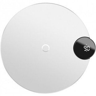 Беспроводная зарядка Baseus Digtal LED Display Wireless Charger White WXSX-02, Белый