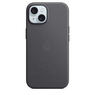 Чехол накладка Leather Case with MagSafe для Apple iPhone 15 Black (Черный)