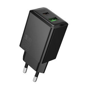 Сетевое зарядное устройство Hoco N71 PD30W+QC3.0 Gan Black