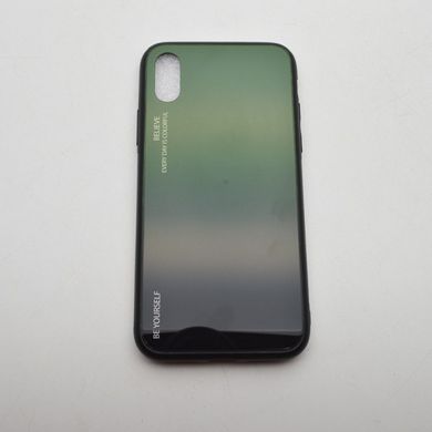 Стеклянный чехол Gradient Glass Case для iPhone X / iPhone XS 5.8" Green-Black