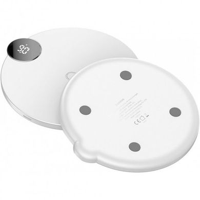 Беспроводная зарядка Baseus Digtal LED Display Wireless Charger White WXSX-02, Белый