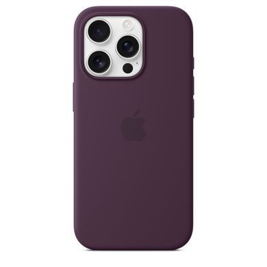 Чехол накладка Silicon Case с MagSafe Splash Screen для Apple iPhone 16 Pro Plum (Бордовый)