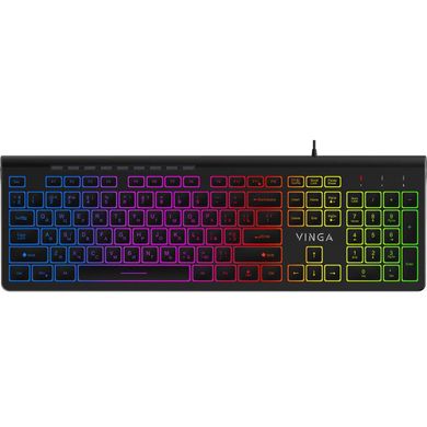 Игровая проводная клавиатура с RGB подсветкой Vinga KB460 Черная