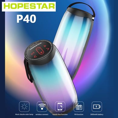 Портативная колонка Bluetooth Hopestar P40 LED Blue