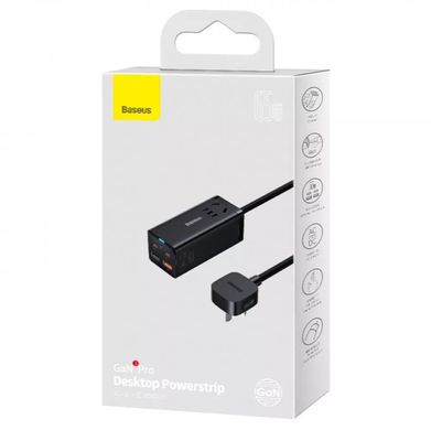 Мережевий зарядний пристрій Baseus Pro Fast Charger GaN3 65W 2USB+2Type-c з кабелем Type-c tp Type-c Black (Чорний) PSZM000001