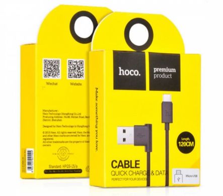 Кабель кутовий HOCO UPM10 USB-micro USB Black