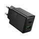 Мережевий зарядний пристрій Hoco N71 PD30W+QC3.0 Gan Black