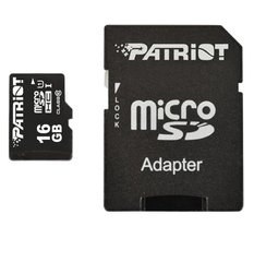 Карта памяти Patriot MicroSDXC 16GB UHS-I (Class 10) LX Series +SD adapter