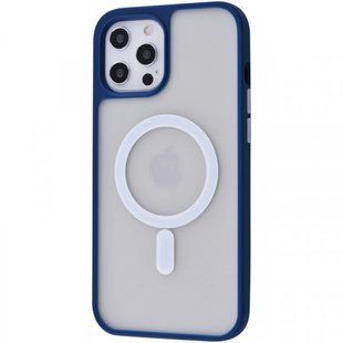 Чехол накладка Matte Color Case TPU with MagSafe для iPhone 12/iPhone 12 Pro Dark Blue