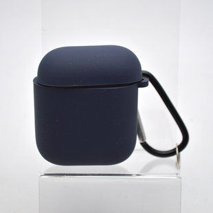 Чехол Silicon Case с микрофиброй для AirPods 1/2 Deep Blue