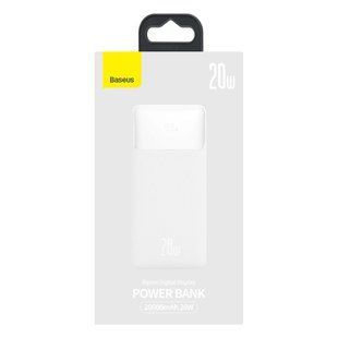 Зовнішній акумулятор Power Bank Baseus Bipow PD+QC 30000mAh 20W White PPDML-N02 Білий