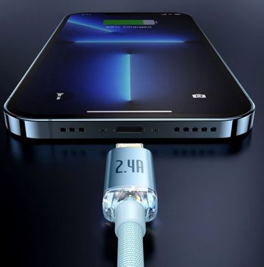 Кабель Baseus Crystal Shine Series USB Lightning 2.4A 1.2M Sky Blue CAJY001103