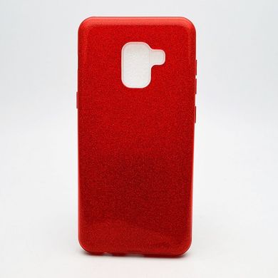 Чехол силиконовый с блестками TWINS для Samsung A530 Galaxy A8 (2018) Red