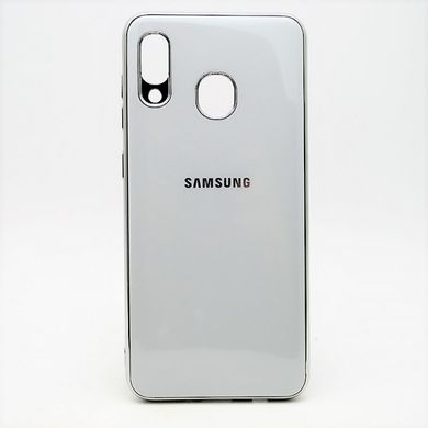 Чехол глянцевый с логотипом Glossy Silicon Case для Samsung A205/A305 Galaxy A20/A30 White