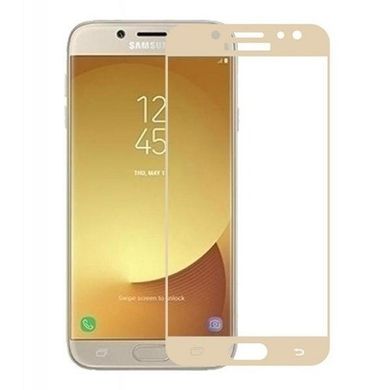 Защитное стекло Full Screen Full Glue 2.5D for Samsung A750 Galaxy A7 (2018) Gold тех. пакет
