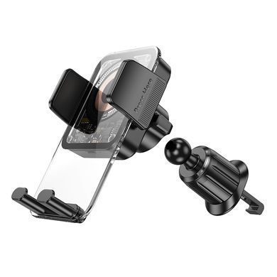 Автодержатель с беспроводной зарядкой Borofone BH209 Riley Wireless Fast Charging Car Holder (Air Outlet) Black