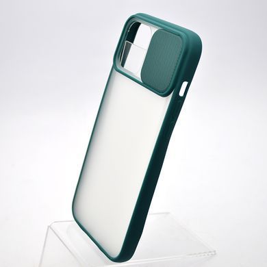 Чехол накладка TPU Camshield Matte с крышкой (шторкой) на камеру для iPhone 12 Pro Max Зеленый