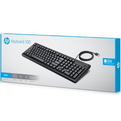 Дротова клавіатура HP 100 USB Чорна (2UN30AA)