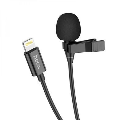 Мікрофон петличка Hoco Lavaller L14 Lightning Black, Чорний